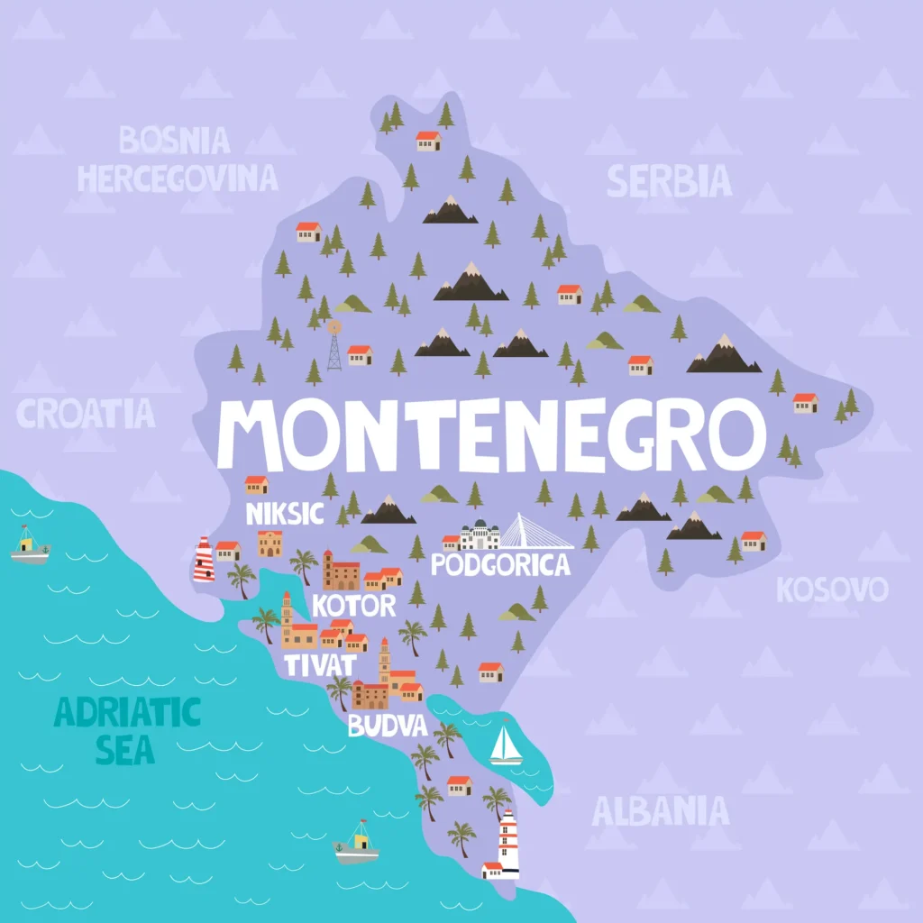 Cartina del Montenegro 3 cartina montenegro geografica